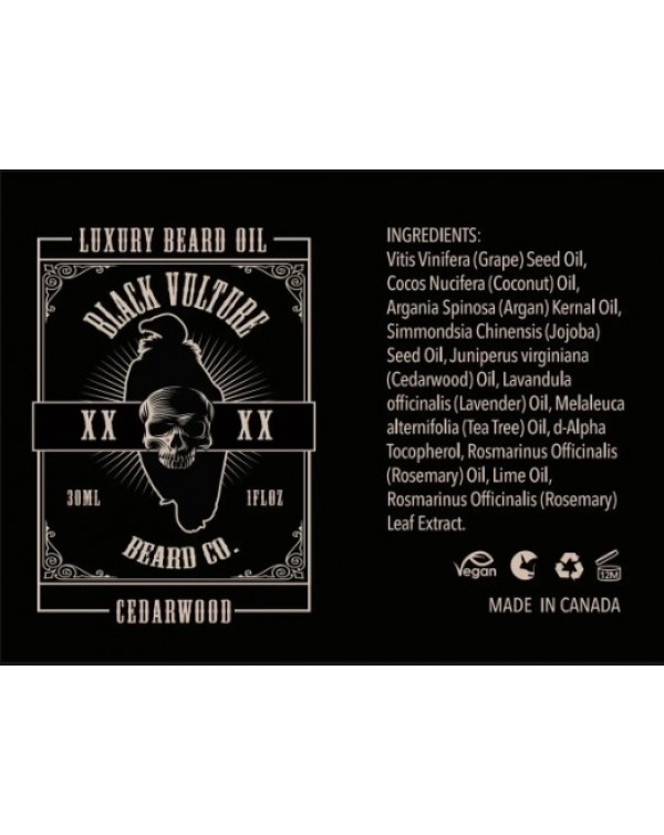 Black Vulture Beard Co. - Cedarwood Luxury Beard Oil