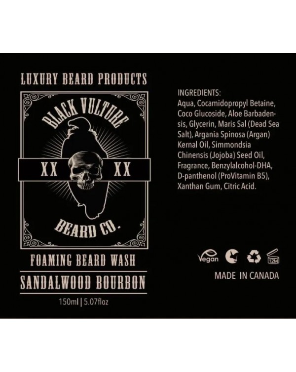 Black Vulture Beard Co. - Sandalwood Bourbon Foaming Beard Wash