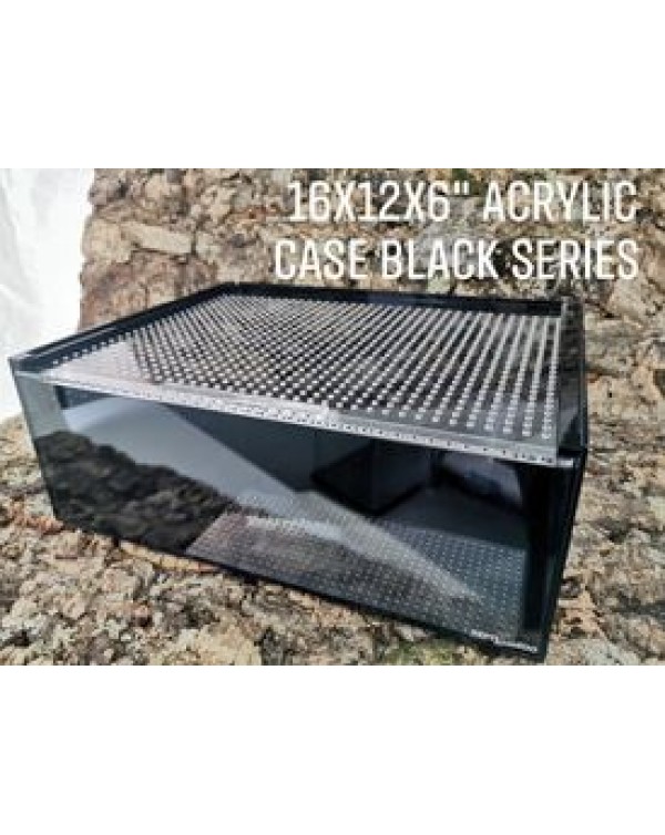 RZ - Acrylic Breeding Enclosure-  ACR Series (Black) - ACR02B- 16x12x 6