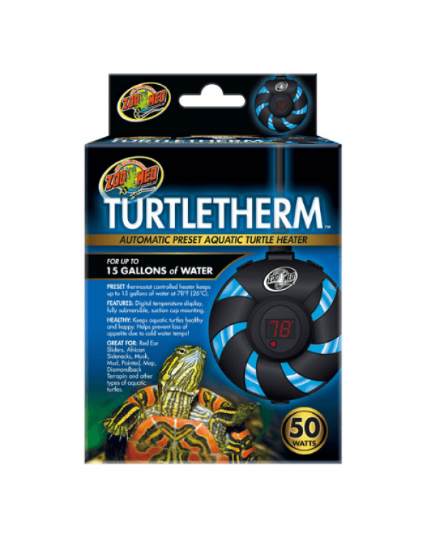 Zoomed TurtleTherm Aquatic Turtle Heater - 15 Gallons  -50w